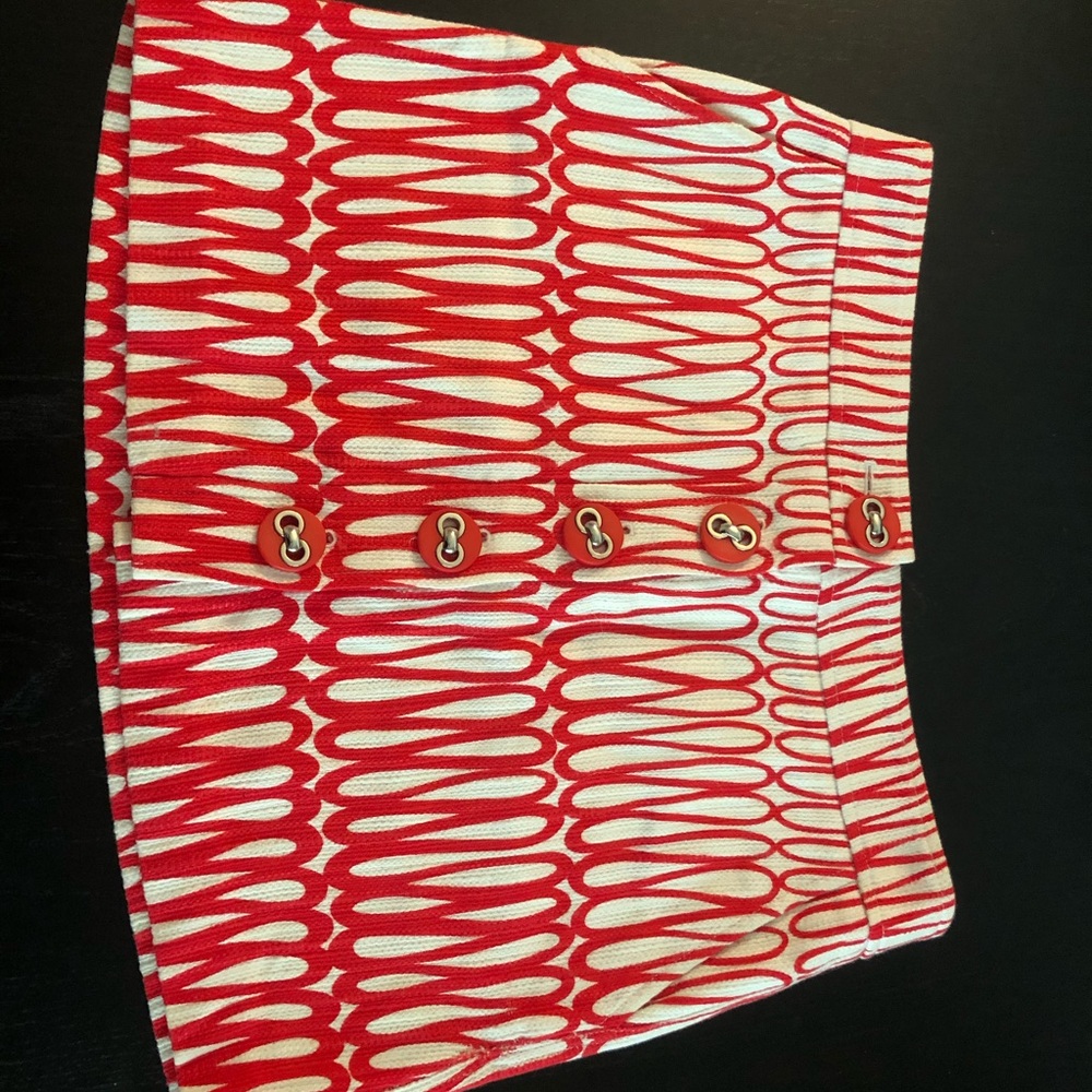 TIBI SKIRT RED AND WHITE